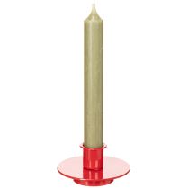 položky Malé červené svietniky na kužeľovité sviečky s priemerom 8 cm, 3 kusy
