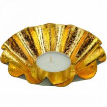 položky Držiak na čajové sviečky, vianočná dekorácia, plech na pečenie, čierno-zlatý, Ø12cm, 2 ks