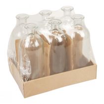 položky Svietnik ozdobné fľaše mini vázičky sklo číre H19,5cm 6 ks