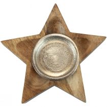 položky Svietnik drevený svietnik na čajovú sviečku hviezda 15x15x5cm 2ks