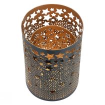 položky Svietnik kovové hviezdy čierna/zlatá H10/15cm sada 2 ks