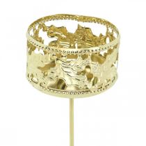 položky Svietnik na čajovú sviečku na nalepenie, adventná dekorácia, svietnik cezmína dekor zlatá Ø5,5cm 4ks