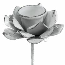 položky Svietnik kvet na prilepenie biely kov Ø6×10cm