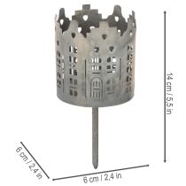 Článok Svietnik na čajové sviečky a svietnik s hrotom, dizajn domčeka, 6 cm, 2 kusy
