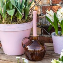 položky Svietnik sklenená tyč sviečka hnedá ozdobný džbán sklenený V15,5cm