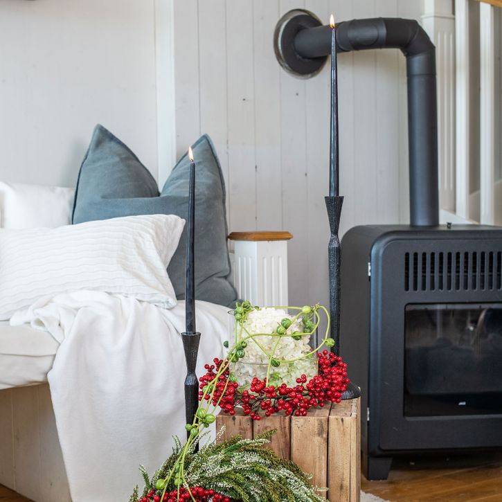 položky Svietnik Čierny kovový svietnik Ø12cm V46cm