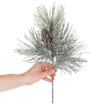 položky Umelá borovicová vetvička so šiškami, zimná, 40 cm