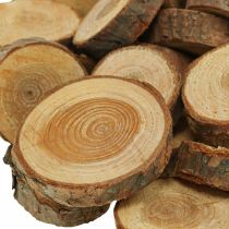 položky Drevené kotúče deko posyp drevo borovica okrúhle Ø2–3cm 500g