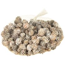 Článok Bielené šišky, dekorácia z malých šišiek v sieťke, 2,5-3,5 cm, 500 g