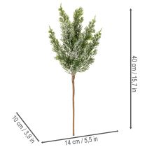 položky Umelo zasnežená borovicová vetvička na kvetinové aranžmány a adventné dekorácie, 40 cm, 3 kusy