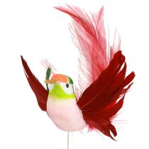 položky Dekorácia kolibrík na palici tyrkysová bordová 13-15cmx9-10cm 6 ks