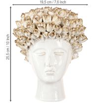 položky Váza na hlavu Keramická váza s ružami Biela Hnedá Ø19cm V2,5cm