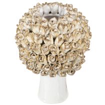 položky Váza na hlavu Keramická váza s ružami Biela Hnedá Ø19cm V2,5cm