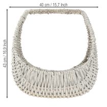 položky Kôš s rukoväťou, prútený kôš, praná sivá, V43/34/27cm, sada 3 ks