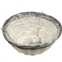 položky Závesný košík, miska na rastliny na zavesenie biela, hnedá, shabby chic Ø31,5cm