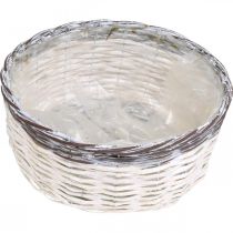 položky Dekoratívny okrúhly košík, biely a hnedý, Ø29cm, pletený kvetináč, darček, svadobná dekorácia