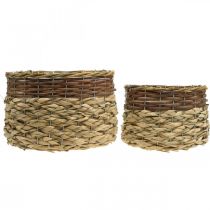 položky Prútený košík Prírodná prútená miska na rastliny Natural L30/22cm H20/17cm Súprava 2 kusov