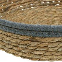 položky Sada okrúhlych košov, prírodných, tkané misky na rastliny a dekoratívny podnos, 3-dielna sada Ø33/30/25cm V8/7cm