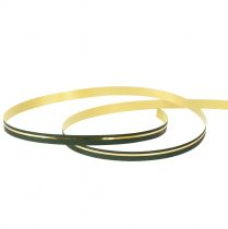 položky Curlingová stuha darčeková stuha zelená so zlatými prúžkami 10mm 250m