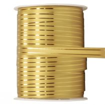položky Curlingová stuha darčeková stuha zlatá so zlatými prúžkami 10mm 250m