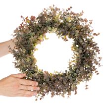 položky Veniec z umelého eukalyptu, jesenná dekorácia, okrúhly, 45 cm