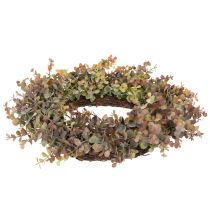 položky Veniec z umelého eukalyptu, jesenná dekorácia, okrúhly, 45 cm