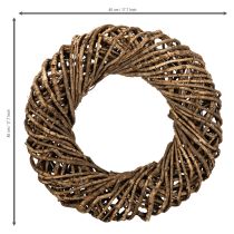 Článok Dekoratívny veniec z prírodných konárov, ratanový veniec, okrúhly, veľký, 45 cm