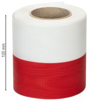 položky Moaré bielo-červené stuhy na veniec 100 mm