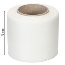 položky Biela stuha na veniec, vysoká kvalita, 75 mm x 25 m - ozdobná stuha pre kvetinárstvo a pohrebné služby, ideálna na potlač.