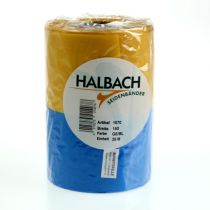 položky Moaré stuhy na veniec 150 mm v modrej a žltej farbe - prémiová smútočná a dekoračná stuha, na oslavy, mašľová stuha