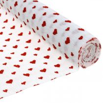položky Krepový papier so srdiečkami Kvetinárstvo Krepový deň matiek červený, biely 50×250cm