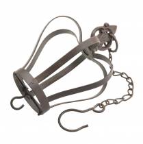 položky Kovová korunka na zavesenie s háčikom hrdzavohnedá Ø11cm H17cm