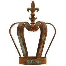 Článok Vintage ozdobná korunka patina kovová dekorácia Ø20cm V28cm