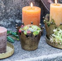 položky Korunka kovová mosadzný svietnik starožitného vzhľadu Ø10cm V8cm