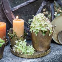 položky Korunkový svietnik na čajovú sviečku kovový staromosadzný vzhľad Ø12,5cm V11,5cm