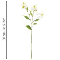 Článok Umelý kvet Gloriosa, biely a žltý, elegantná kvitnúca vetvička na dekoráciu, 80 cm, 3 kusy
