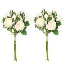 položky Umelé ruže Umelé kvety Bunch Cream 36cm 12ks