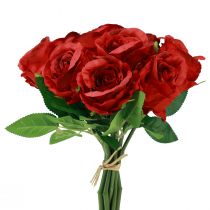 Umelé ruže v zväzku červené 30cm 10ks