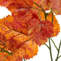 položky Umelé listy viniča Červená Oranžová Zelená Umelé rastliny 63cm 3ks