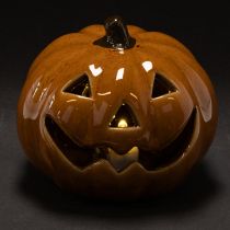 položky Keramická tekvica LED Halloween dekorácia malá 10 cm