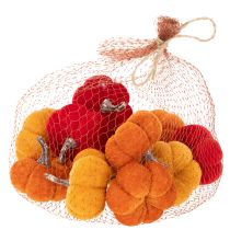 položky Dekoratívna tekvicová sada zo zamatu v troch farbách, mini tekvice 5 cm, 12 kusov