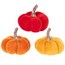 položky Dekoratívna tekvicová sada zo zamatu v troch farbách, mini tekvice 5 cm, 12 kusov