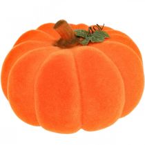 Tekvicová deco oranžová veľká Flockovaná jesenná dekorácia Ø30cm