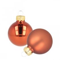 položky Mini vianočné gule sklenená hrdza červená matná/lesklá Ø2cm 44ks