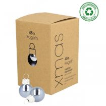 položky Mini vianočné gule sklenené modré matné/lesklé Ø2cm 44 ks