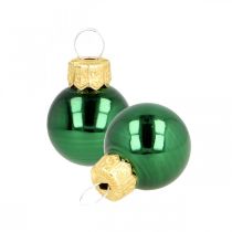 položky Mini vianočné gule sklenené zelené matné/lesklé Ø2cm 44ks