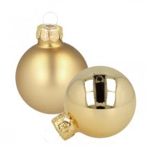 položky Vianočné gule sklenená zlatá sklenená guľa matná/lesklá Ø4cm 60 kusov