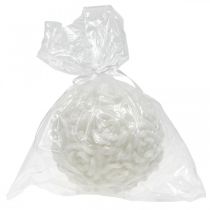 položky Guľová sviečka s motívom ruže, stolová dekorácia na svadby a narodeniny, 10,5 cm, biela