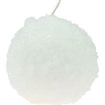 položky Sviečky Winter Magic Ball s efektom snehovej gule, biele, Ø10 cm, sada 4 kusov, na slávnostnú dekoráciu