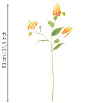 Článok Umelý kvet Gloriosa oranžovej farby s dlhými stonkami do vázy 80 cm 3 ks
